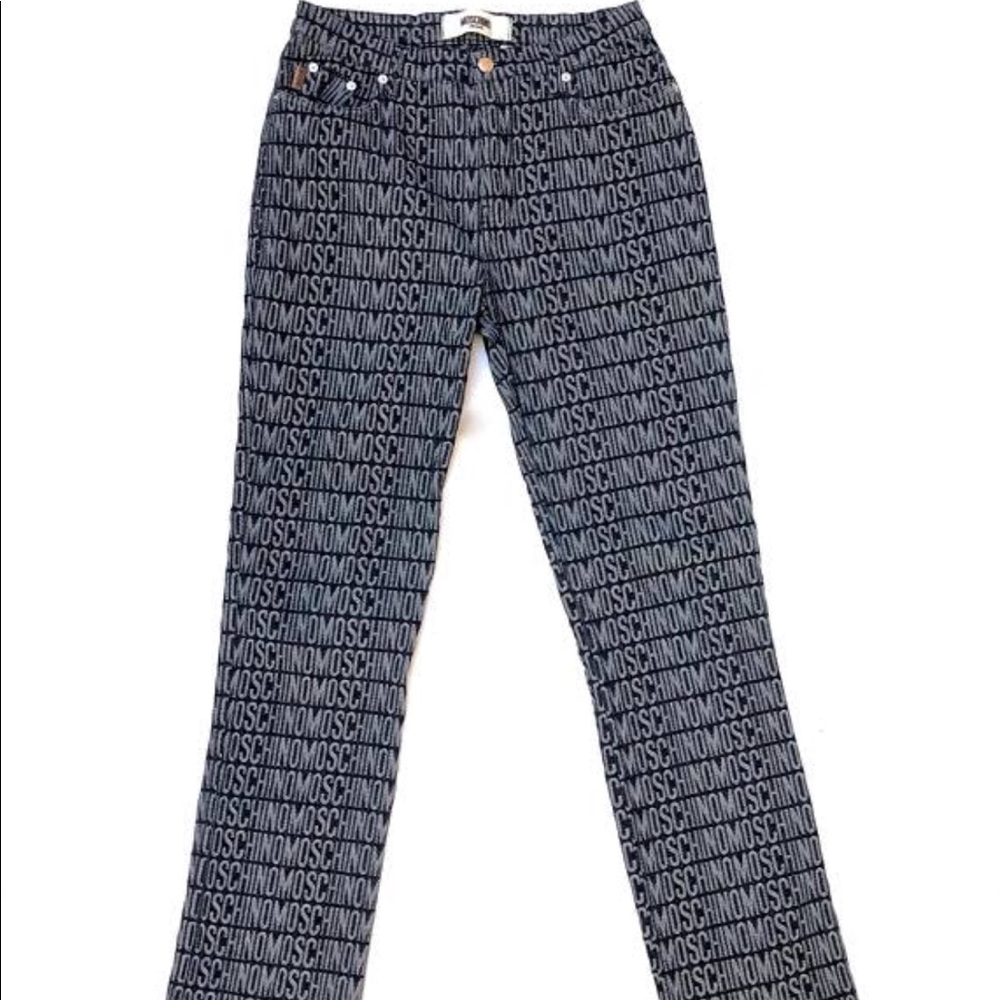 Moschino Logo stretch denim pants